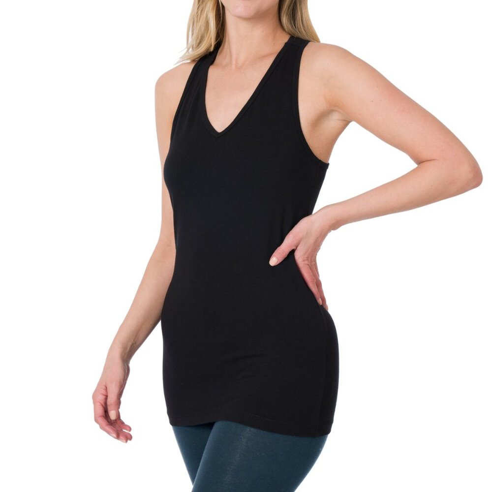 Zenana cotton spandex racerback tank top *multiple colors available*